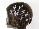 New Women Silver Metal Big Flowers Leaf Rhinestone Large Head Fashion Jewelry - alwaystyle4you - 9